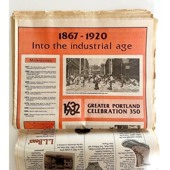 Portland Maine 350th Anniversary Newspaper 1982 Complete Vintage Press Herald - Picture 5 of 11